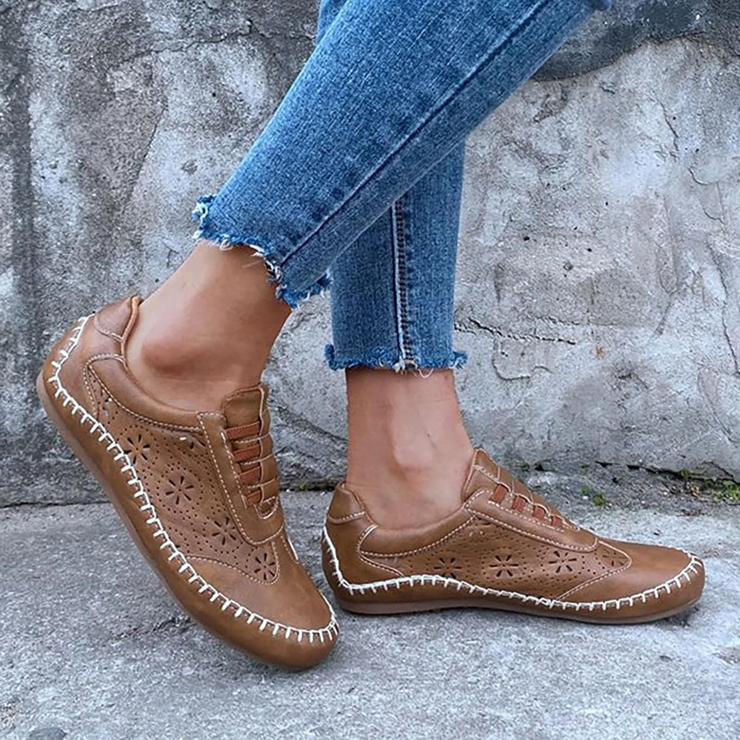 European and Foreign Trade New Women's Shoes Retro Art Hollow Slip Soft Sole Women's Single Advantage Sneaker - Women's