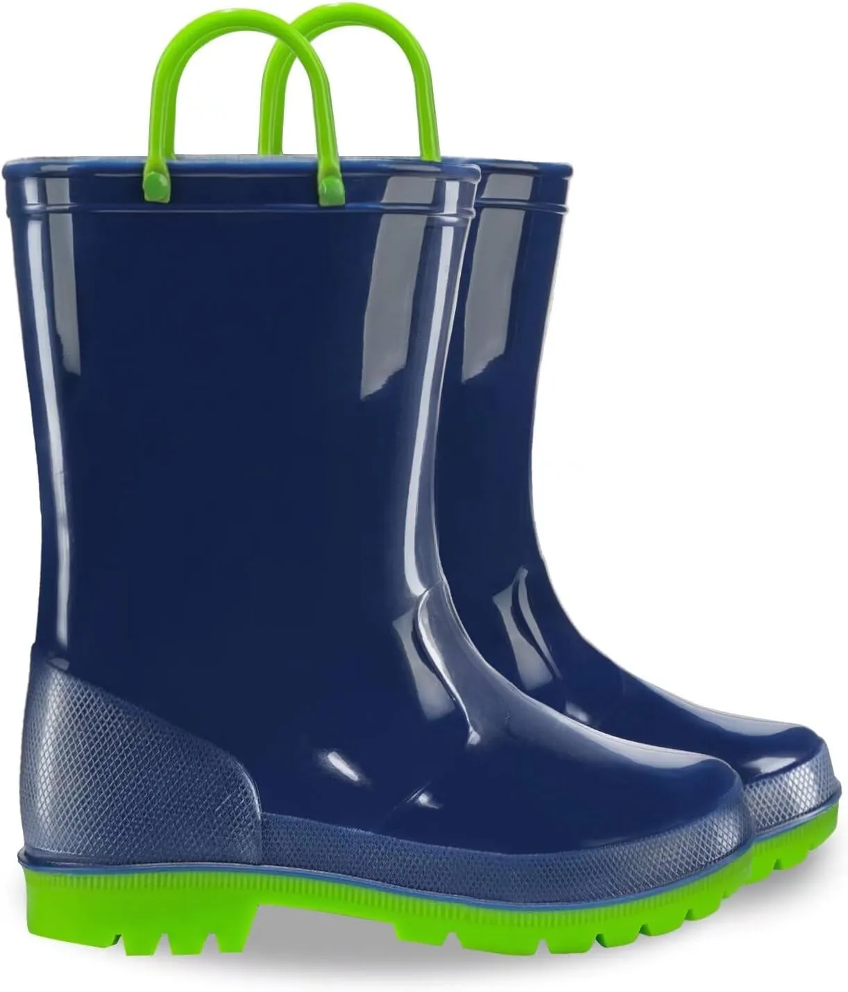 EUXTERPA Boys Girls Rain Boots Toddler Kids Waterproof Boots Children Lightweight Rain Shoes with Handles