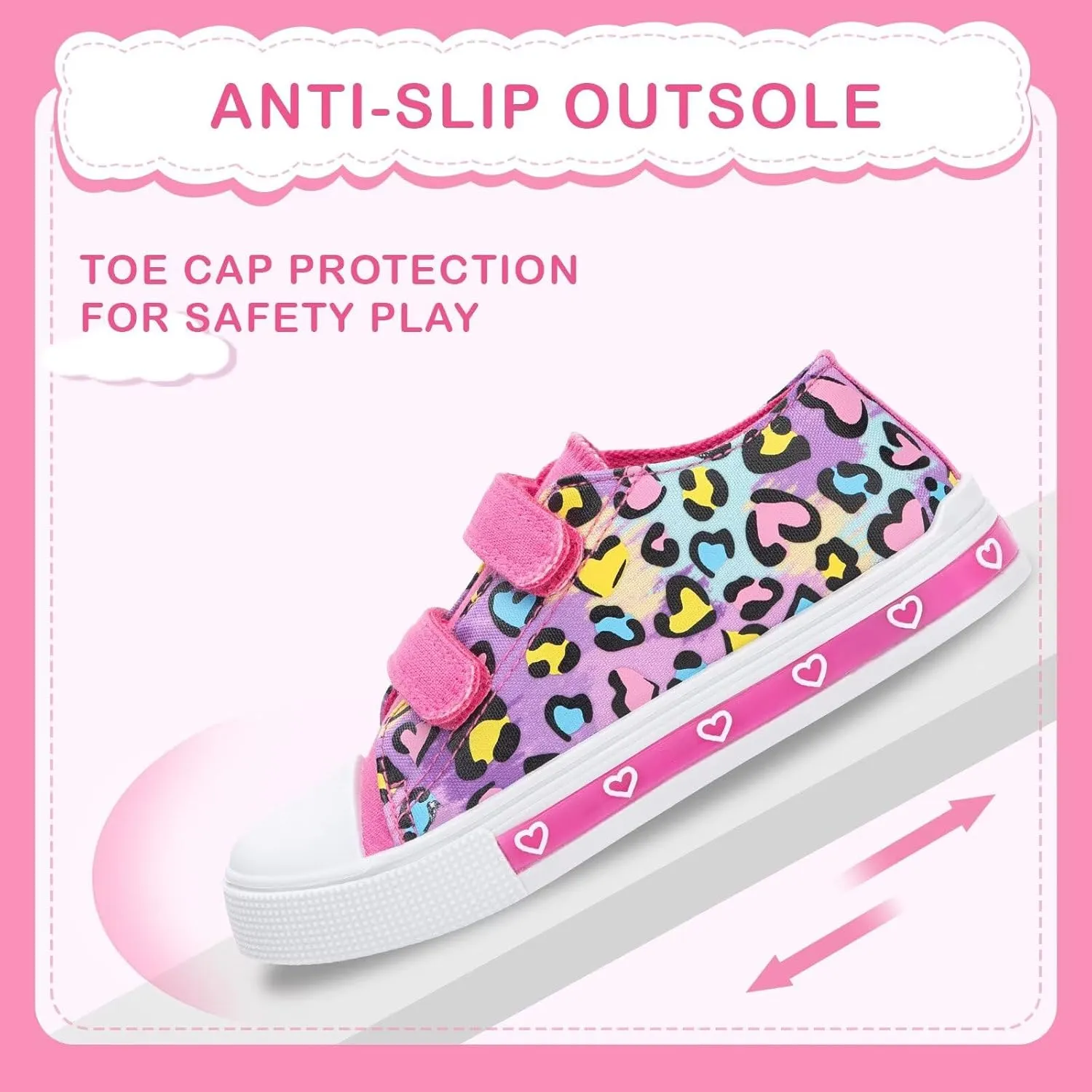 EUXTERPA Toddler Light Up Sneakers Kids Casual Canvas Shoes with Adjustable Strap for Girls Boys
