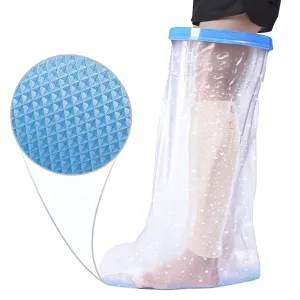 Extra Wide Full Leg Cast Cover for Shower, Waterproof Foot Shower Cover with Non-Slip Bottom for Leg Wounds, Bandage, Large Cast, Knee Immobilizer, Brace, Walking Boots