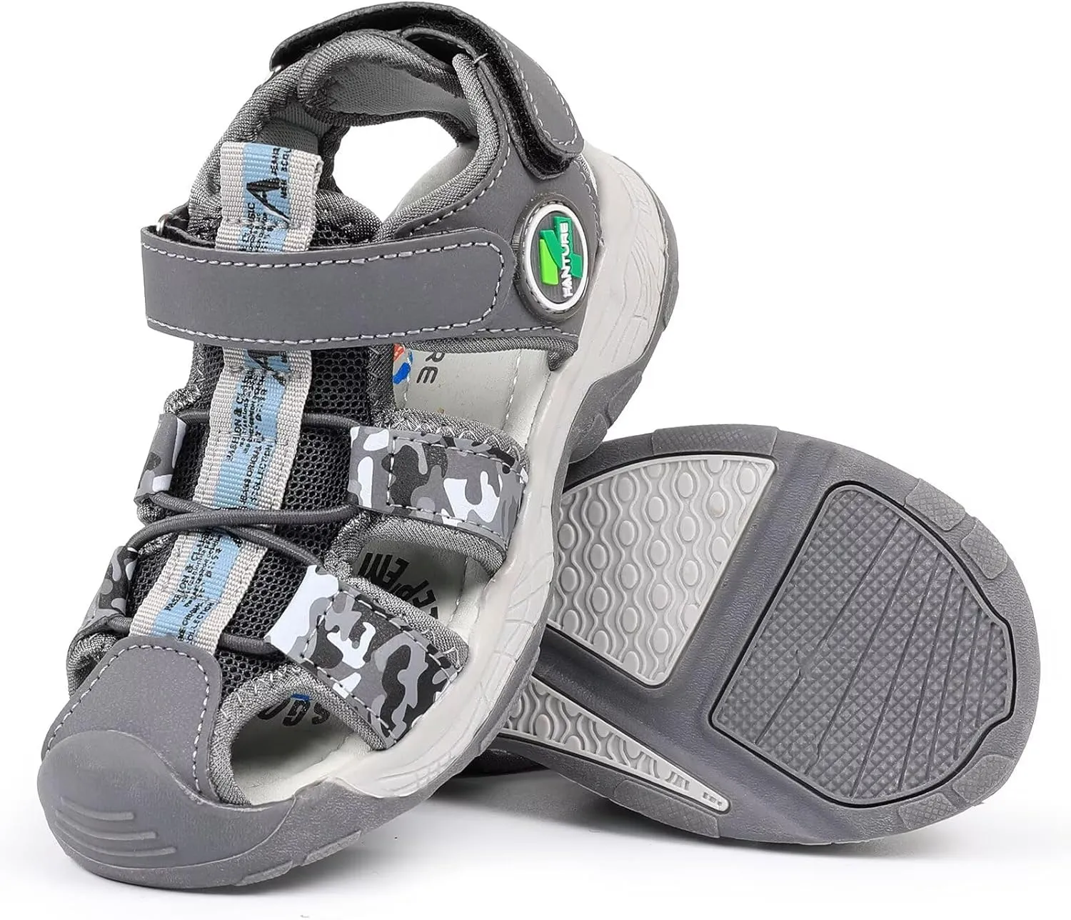 FANTURE Kids Athletic Sandals Closed Toe Lightweight Boys Girls Outdoor Summer Sports Shoes