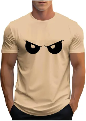 Fashion Cool Man Printed Tees for Men Short Sleeve Round Neck Slimming Shirt Casual Lightweight Shapewear Outdoor