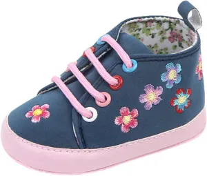Fashion Kids High Top Sneakers Boys Girls Flower Print Soft Soled First Walking Shoes Crib Shoes Slip On Shoes