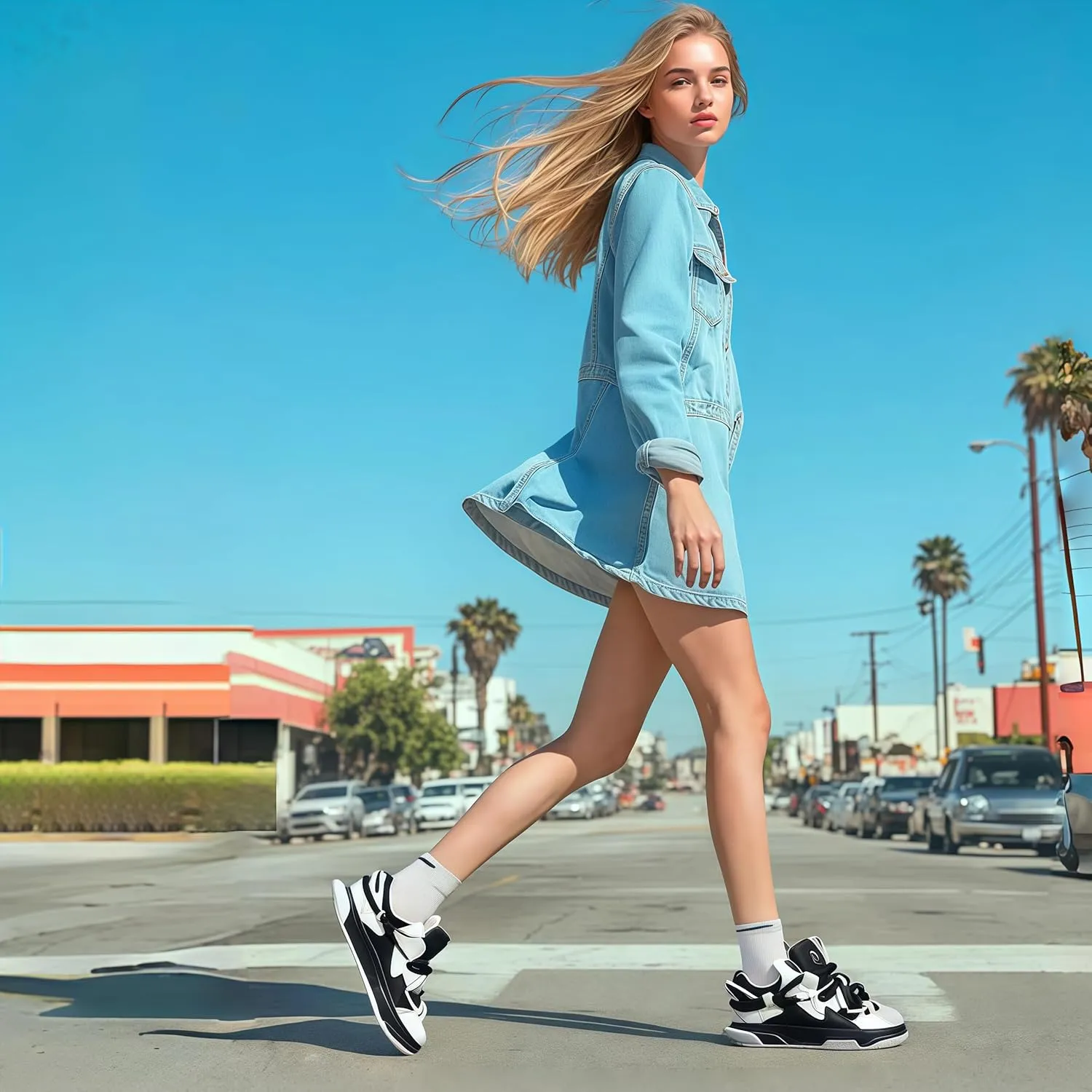 Fashion Women’s Platform Chunky Sneakers Breathable Lightweight Height Increasing Footwear Unisex Casual Walking Skate Shoes