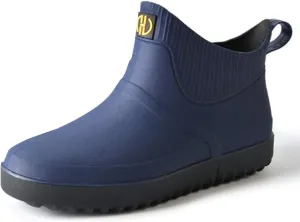 fereshte Men's Ankle Rain Boots Waterproof PVC Short Rubber Garden Boots