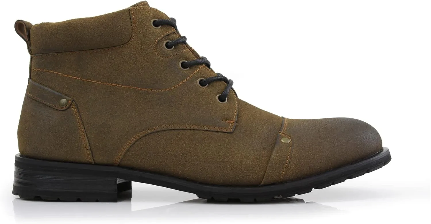 Ferro Aldo Blaine MFA806035 Mens Casual Brogue Mid-Top Lace-Up and Zipper Boots…