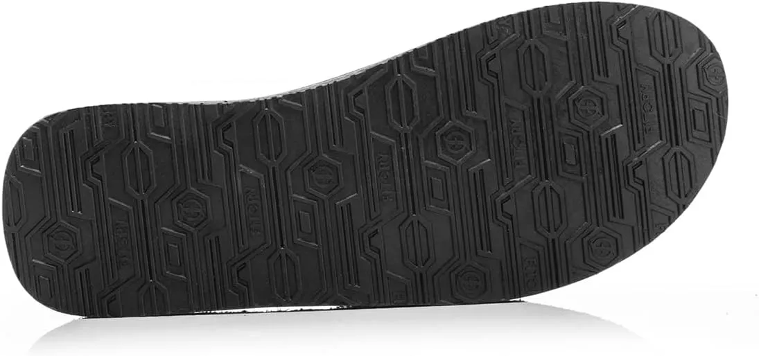 FITORY Mens Leather Flip Flops, Thong Sandals Comfort Slippers for Beach