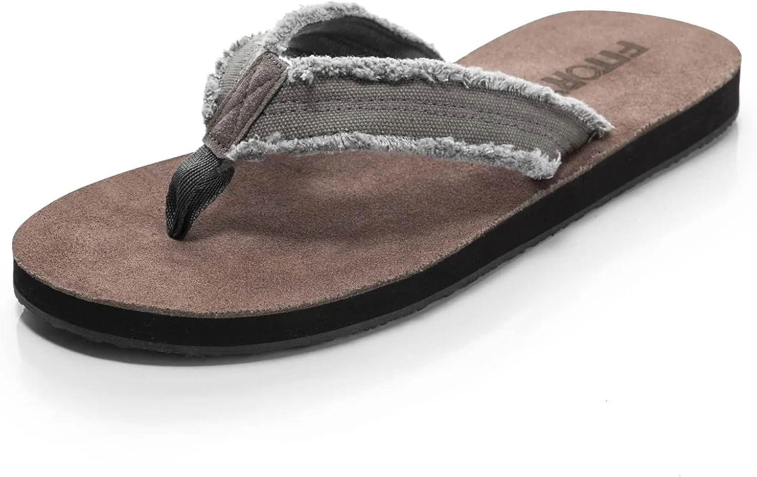 FITORY Mens Leather Flip Flops, Thong Sandals Comfort Slippers for Beach
