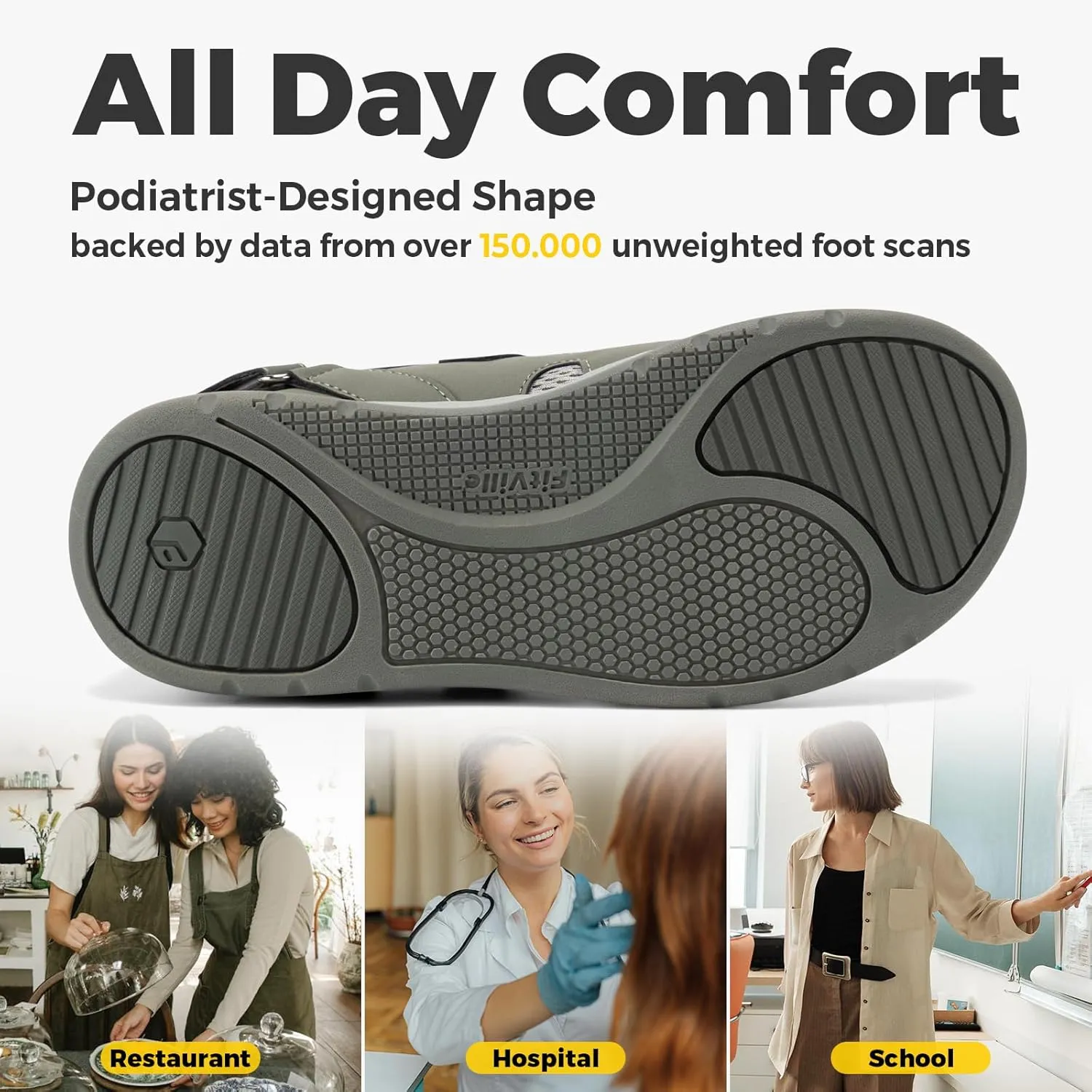 FitVille Diabetic Shoes for Women Extra Wide Width Diabetic Womens Sandals, Walking Shoes with Adjustable Closures Arch Support, Orthopedic Sandals for Flat Feet Heel Pain Relief,Plantar Fasciitis