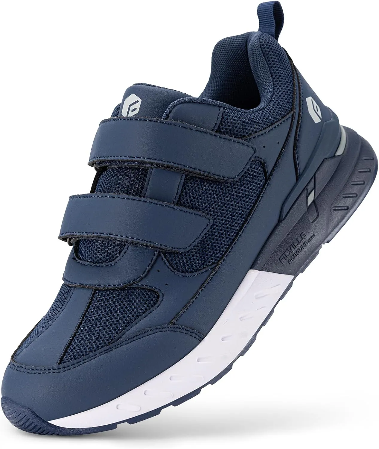 FitVille Extra Wide Walking Shoes for Men Wide Width, Hook and Loop Orthopedic Sneakers for Swollen Feet Neuropathy - Rebound Core V8