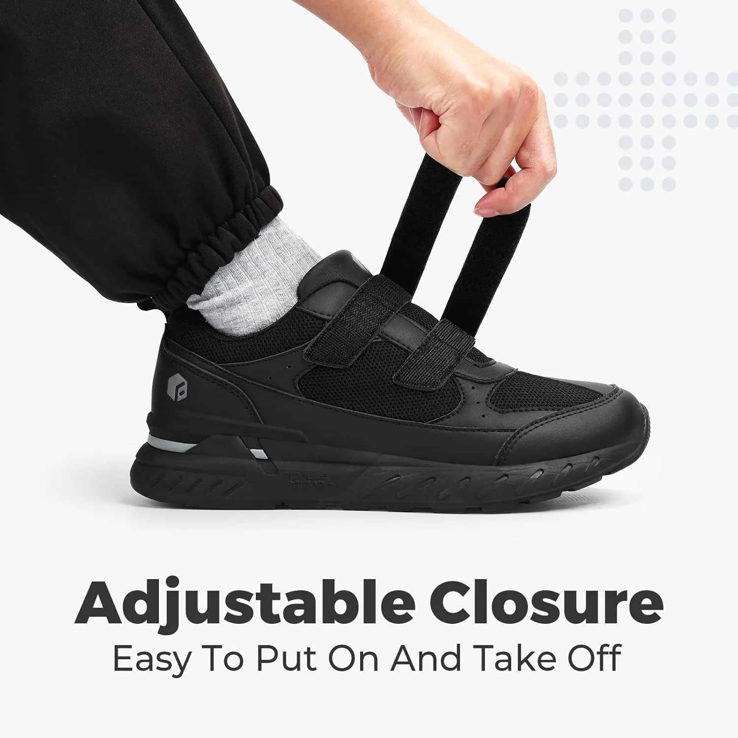 FitVille Extra Wide Walking Shoes for Men Wide Width, Hook and Loop Orthopedic Sneakers for Swollen Feet Neuropathy - Rebound Core V8