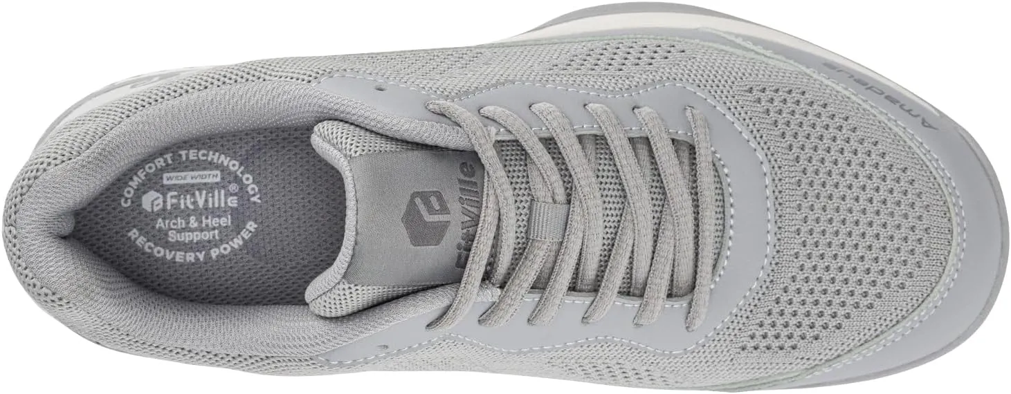 FitVille Wide Pickleball Shoes for Men Tennis Shoes Sneakers for All Court Racquetball Athletic Shoes for Racquet Sport | Arch Support & Wide Toe Box