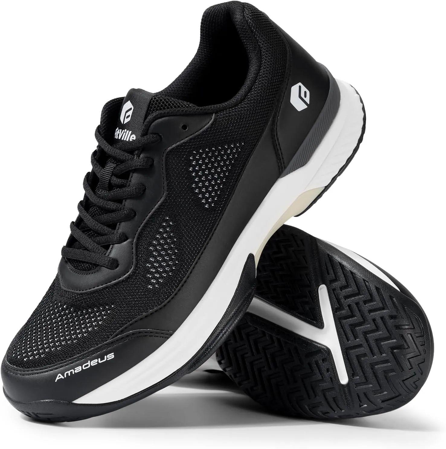 FitVille Wide Pickleball Shoes for Women Tennis Court Shoes Sneakers for Court Racquetball Athletic Shoes | Racquet Sport | Arch Support & Wide Toe Box