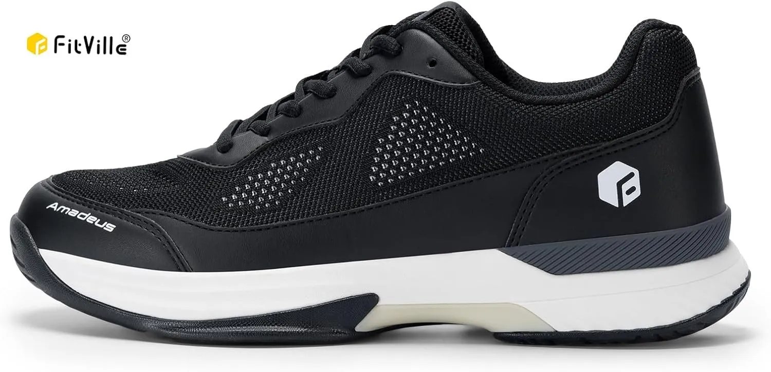 FitVille Wide Pickleball Shoes for Women Tennis Court Shoes Sneakers for Court Racquetball Athletic Shoes | Racquet Sport | Arch Support & Wide Toe Box