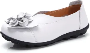 Flat Loafers for Women Comfortable Slip on Round Toe Slingback Soft Soles Moccasins with Flowers Walking Casual Dressy Lightweight Flat Shoes Nurse Driving Work Shoes Breathable Fashion Footwear