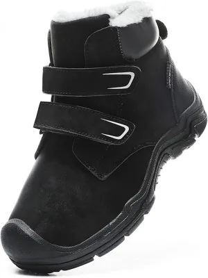 FLIOZY Kids Snow Boots Boys Girls Winter Warm Lined Hiking Walking Boots Outdoor Non-Slip Trekking Shoes Ankle Boots