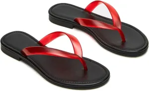 Flip Flops for Women Comfortable Transparent Beach Sandals Lightweight Slip on Walking Thong Sandals