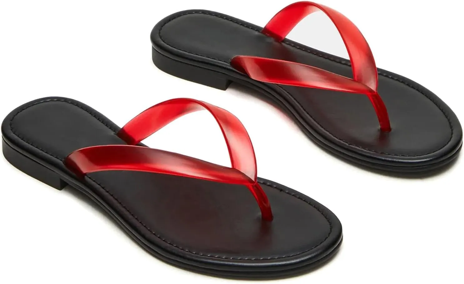 Flip Flops for Women Comfortable Transparent Beach Sandals Lightweight Slip on Walking Thong Sandals