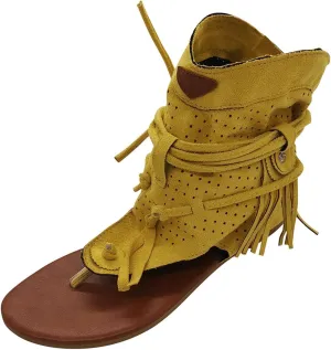 Flip Flops for Women Dressy Summer Flats Vintage Fringe Tassel Straps Clip Toe Slides Breathable Mesh Slippers Bohemian Roman Beach Shoes Boots