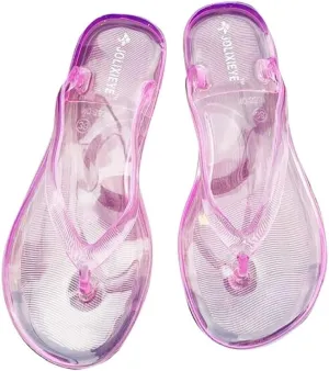 Flip Flops for Women Translucent Beach Sandals Pool Bath Slippers