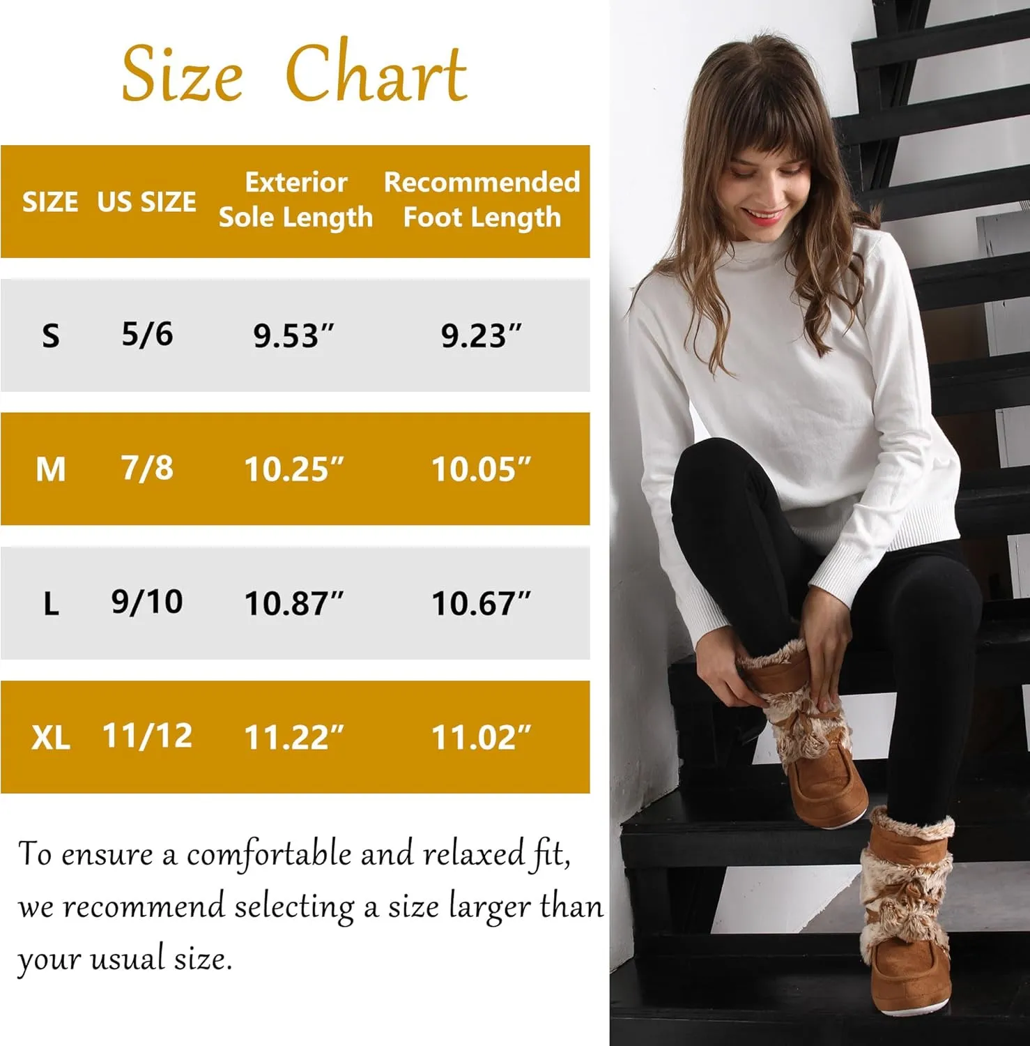 Fluffy Slippers for Women Cute Warm Indoor Bootie Slippers with Pompoms Non-slip House Home Boots