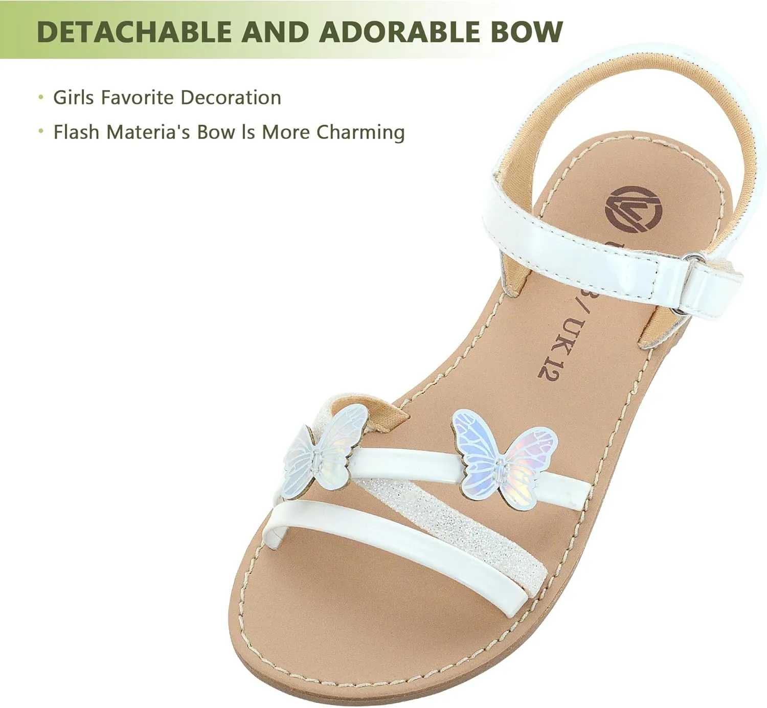 FLYFUPPY Girls Sandals Kids Strap Flat Sandals Open Toe Summer butterfly Casual Sandals