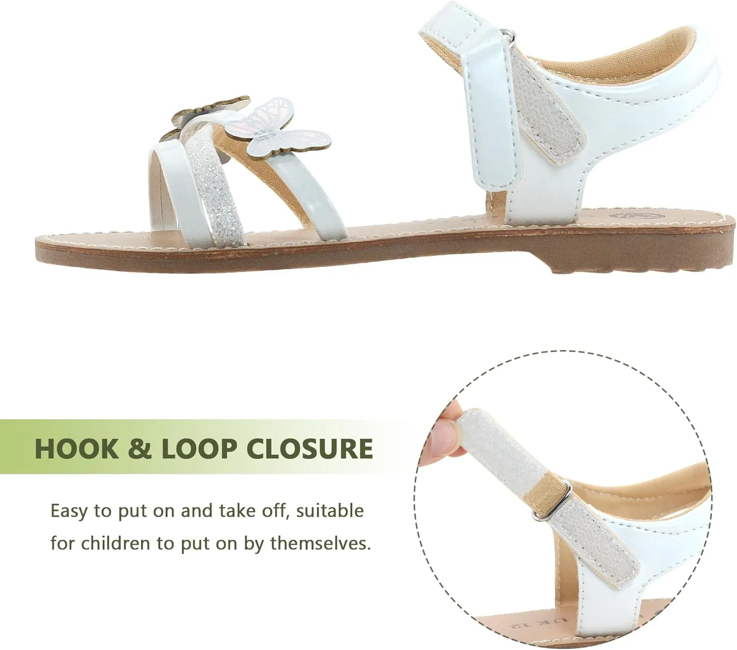 FLYFUPPY Girls Sandals Kids Strap Flat Sandals Open Toe Summer butterfly Casual Sandals
