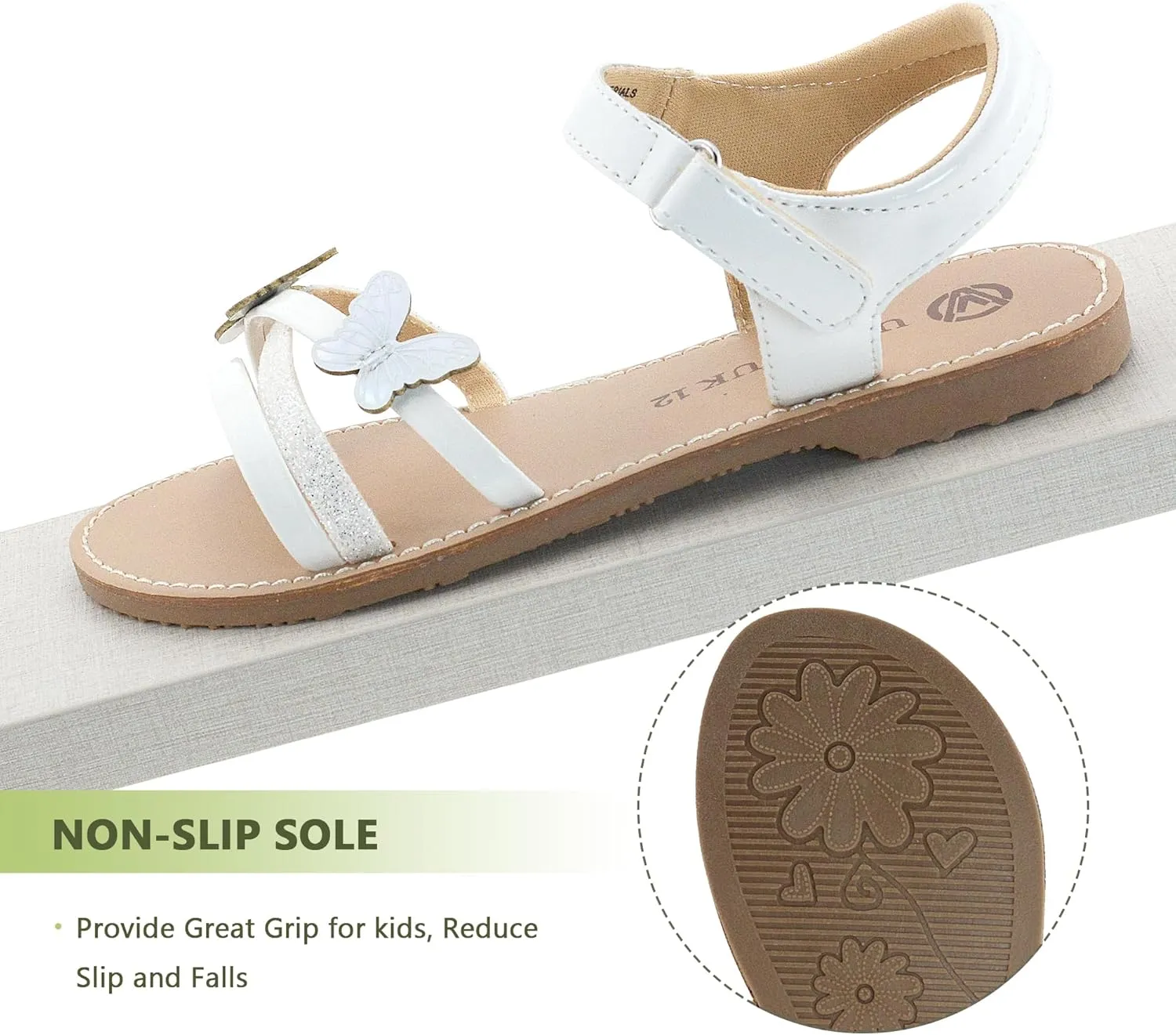 FLYFUPPY Girls Sandals Kids Strap Flat Sandals Open Toe Summer butterfly Casual Sandals