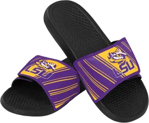 FOCO Men's NCAA College Team Logo Shower Sport Legacy Slide Flip Flop Sandals LSU Velcro Extra Large
