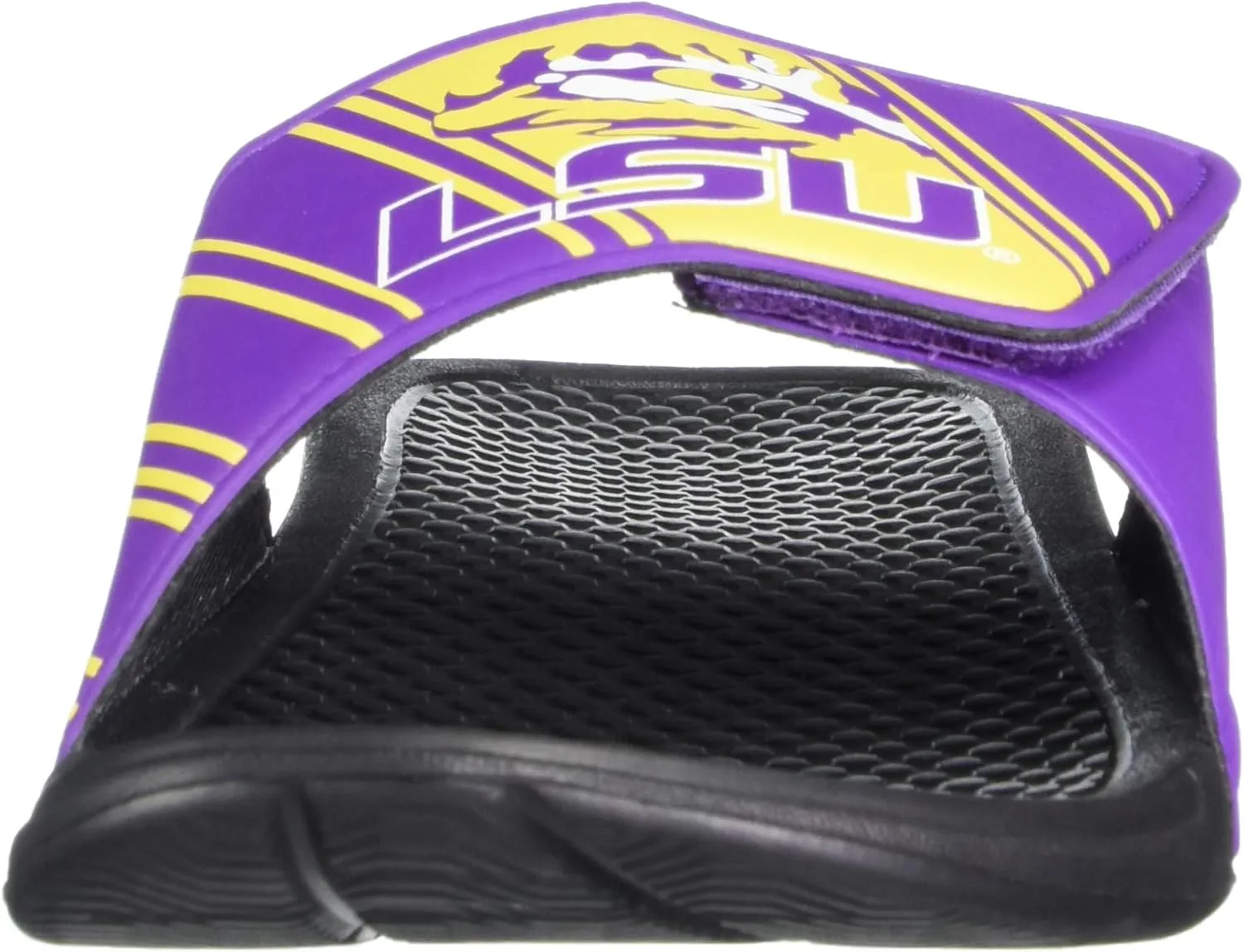 FOCO Men's NCAA College Team Logo Shower Sport Legacy Slide Flip Flop Sandals LSU Velcro Extra Large