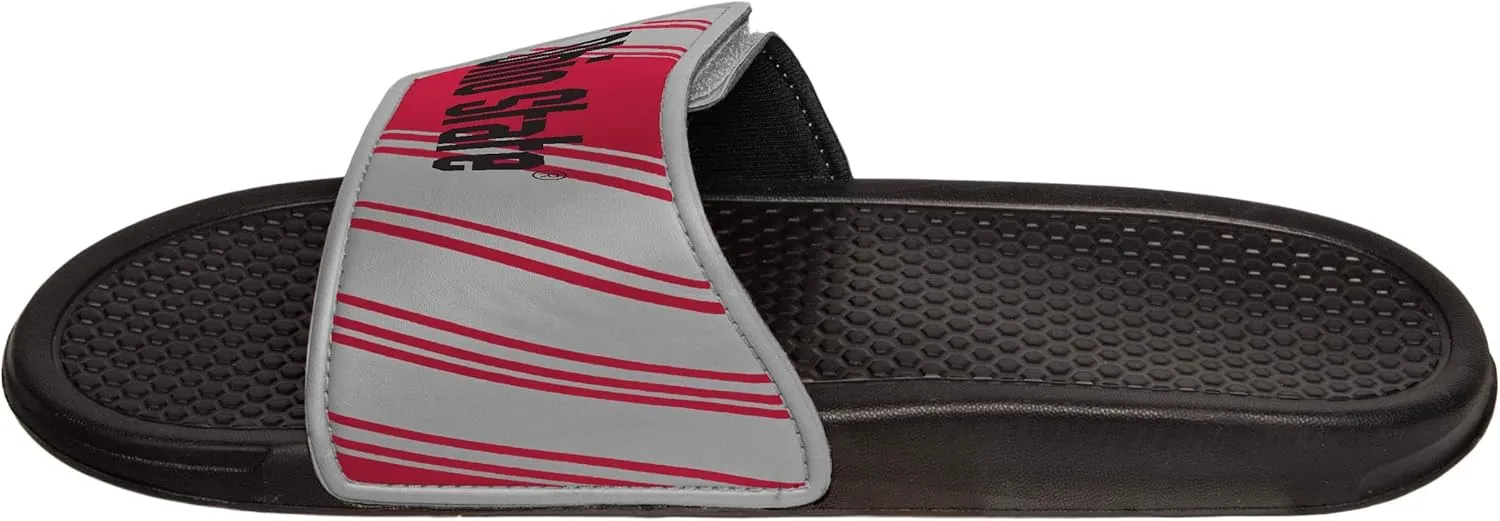 FOCO Men's NCAA College Team Logo Shower Sport Legacy Slide Flip Flop Sandals Ohio State Velcro Medium