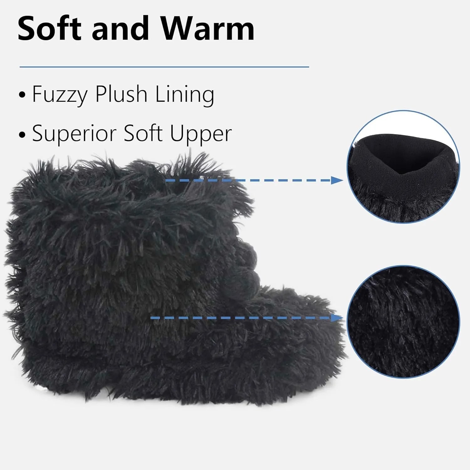 Forfoot Slippers Womens Indoor Slipper Boots for Ladies Girls with Knitted Upper and Bow