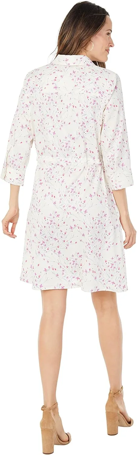 Foxcroft Women's Plus Size Nicolette 3/4 Sleeve Breezy Floral Dress