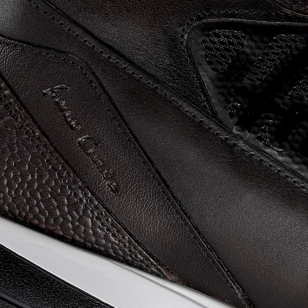 FRANCO CUADRA Men's Sneakers in Genuine Python Leather Brown