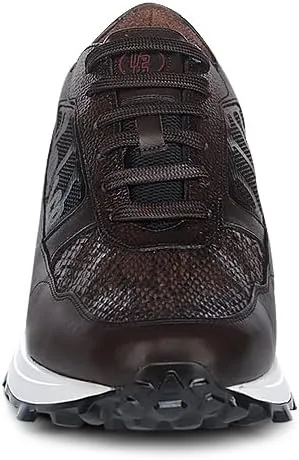 FRANCO CUADRA Men's Sneakers in Genuine Python Leather Brown