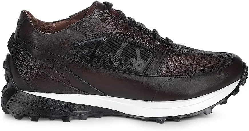 FRANCO CUADRA Men's Sneakers in Genuine Python Leather Brown