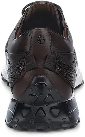 FRANCO CUADRA Men's Sneakers in Genuine Python Leather Brown