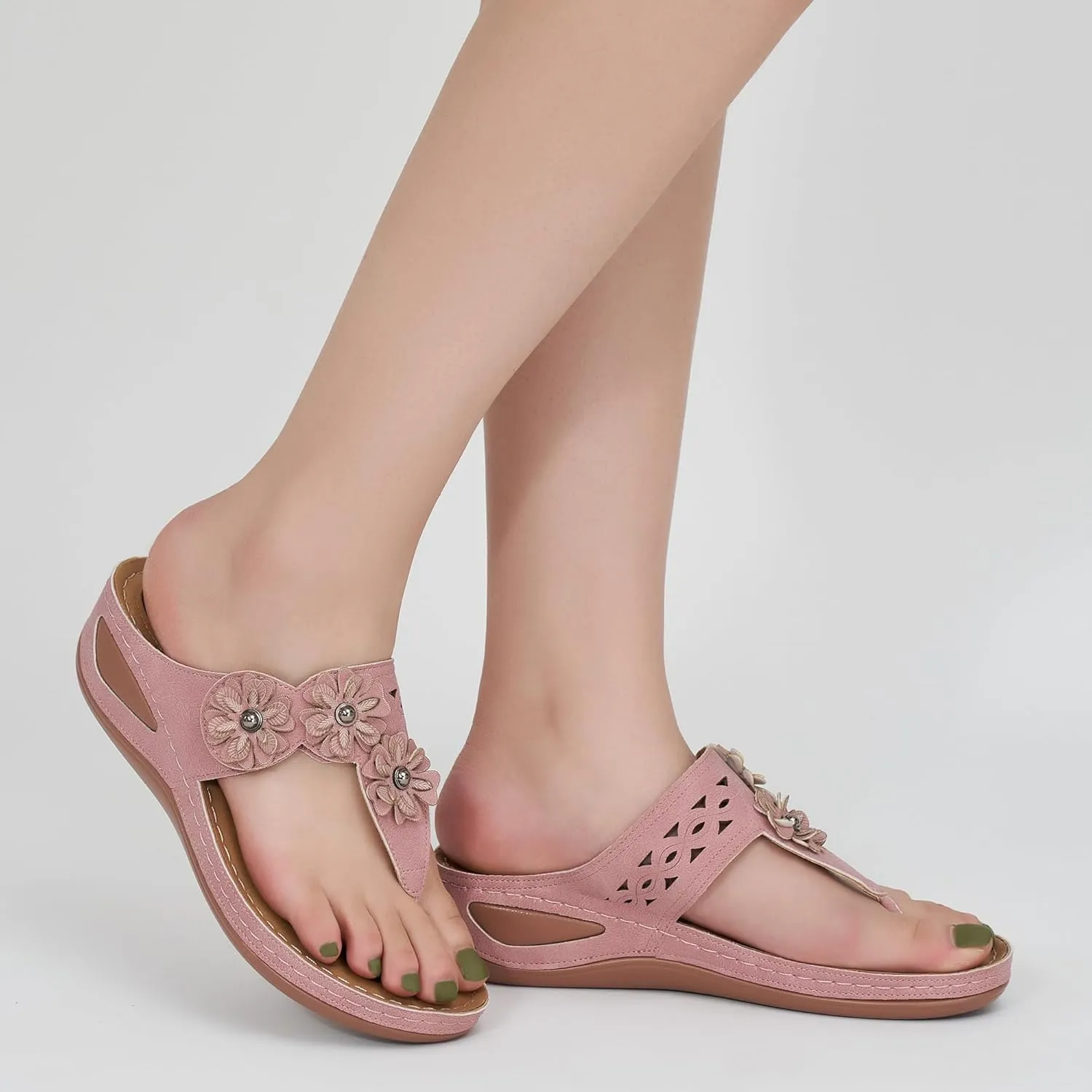 FUDYNMALC Sandals Women Wedge Shoes: Summer Dressy Flip Flops Comfortable Orthopedic Platform Footwear Casual Walking Wedges