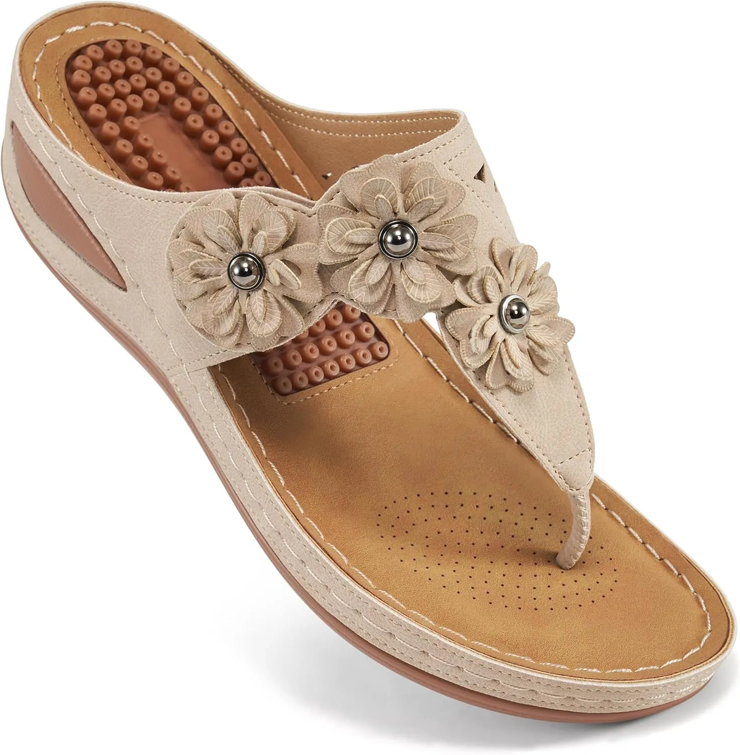 FUDYNMALC Sandals Women Wedge Shoes: Summer Dressy Flip Flops Comfortable Orthopedic Platform Footwear Casual Walking Wedges