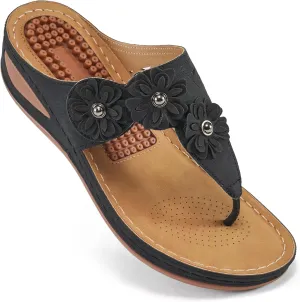 FUDYNMALC Sandals Women Wedge Shoes: Summer Dressy Flip Flops Comfortable Orthopedic Platform Footwear Casual Walking Wedges