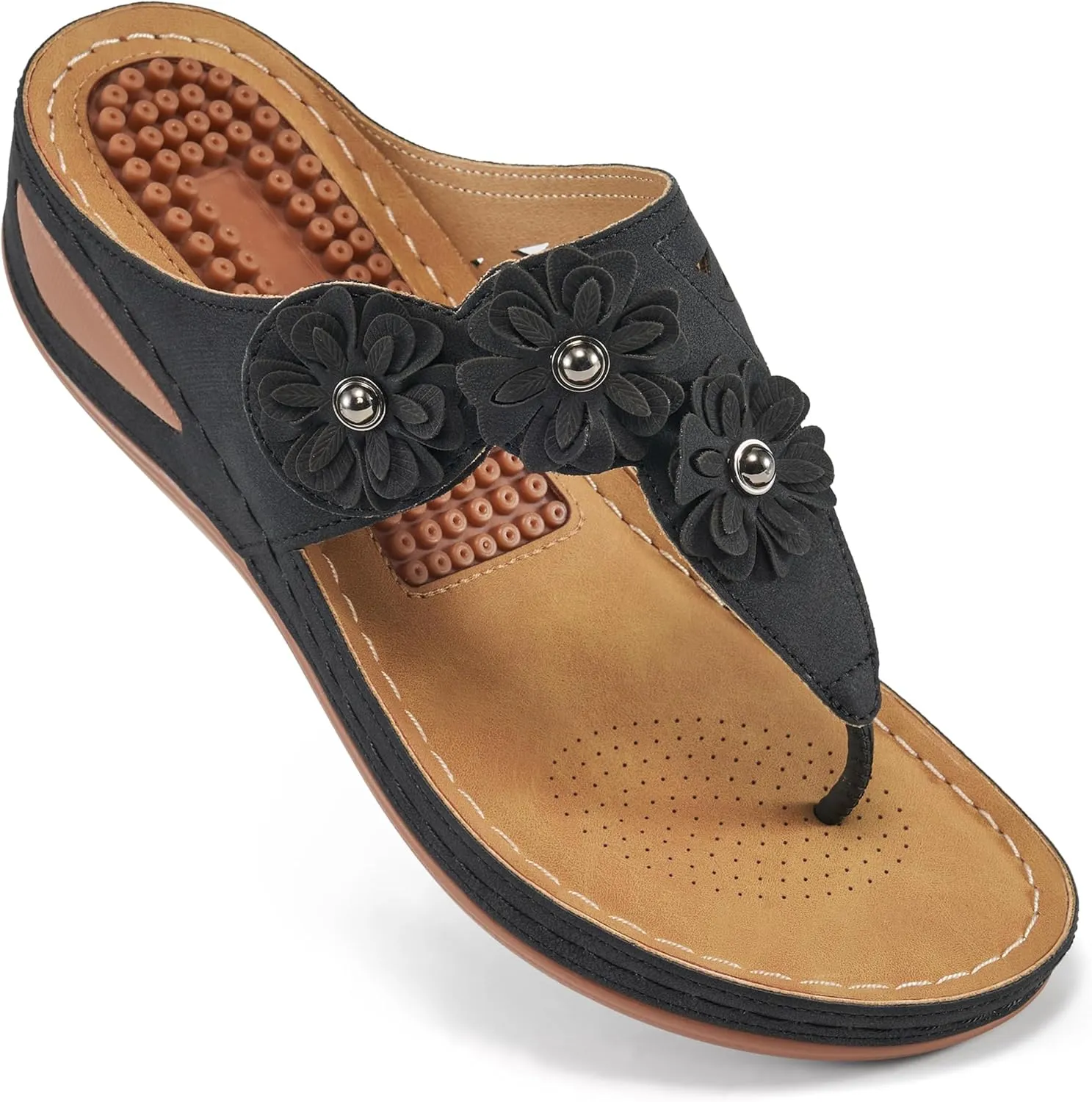 FUDYNMALC Sandals Women Wedge Shoes: Summer Dressy Flip Flops Comfortable Orthopedic Platform Footwear Casual Walking Wedges