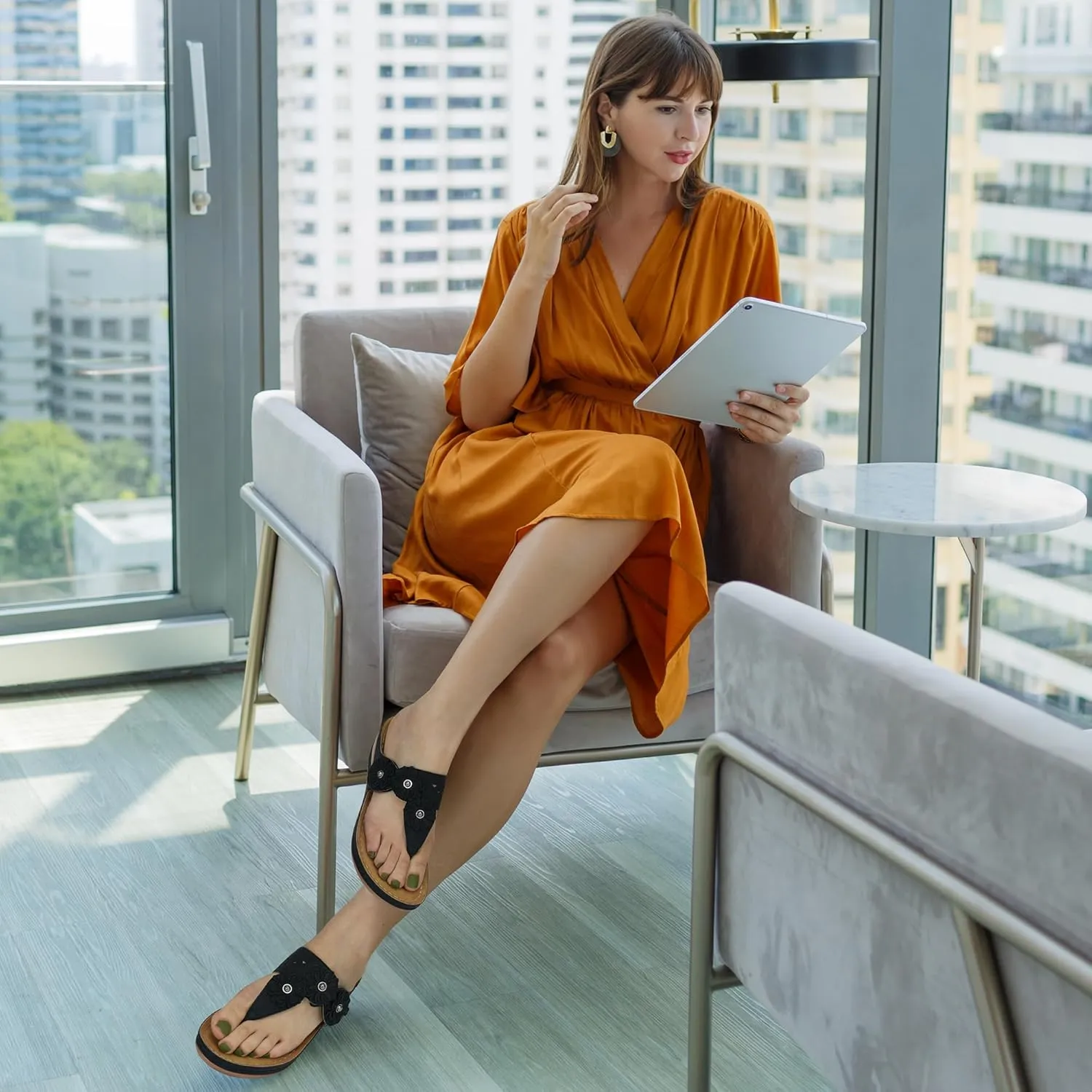 FUDYNMALC Sandals Women Wedge Shoes: Summer Dressy Flip Flops Comfortable Orthopedic Platform Footwear Casual Walking Wedges