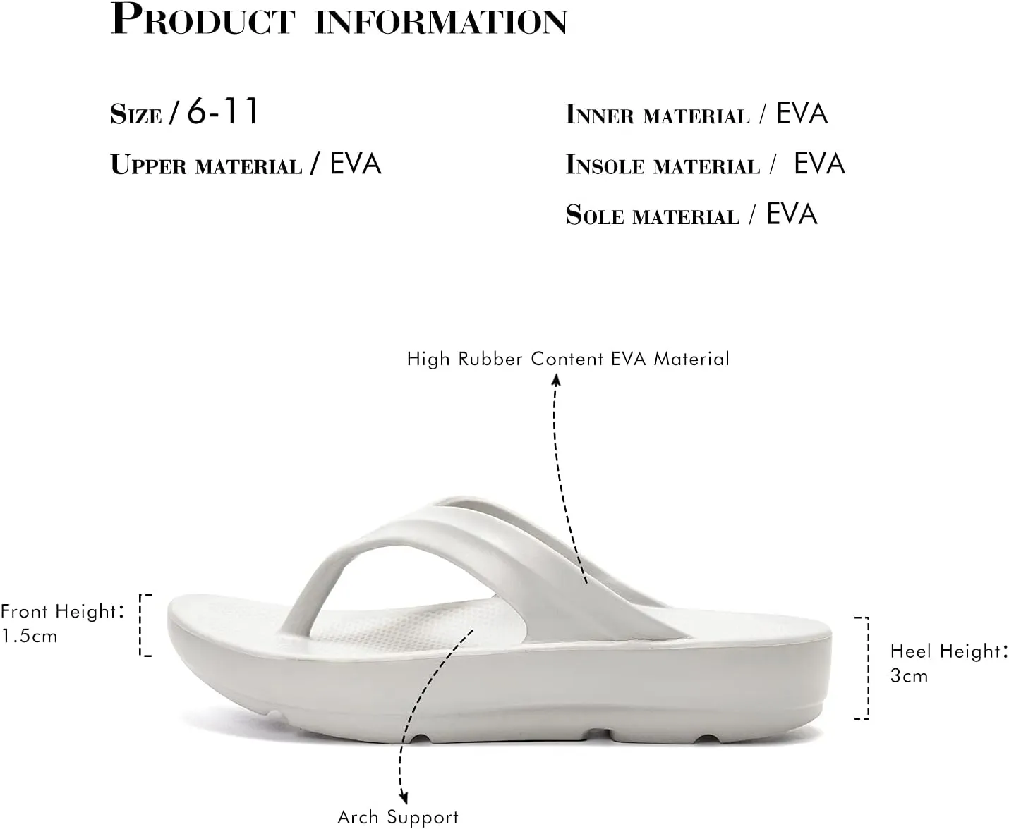 FUNKYMONKEY Women's Thong Flip Flop Ultra Soft Arch Support Sandals