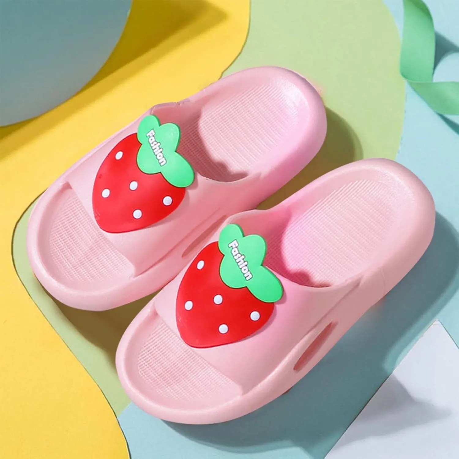 Generic Toddler Kids Slides Strawberry Beach Pool Shower Slides Anti-Slip Home Bath Sandals Cute Summer Outdoor Shoes