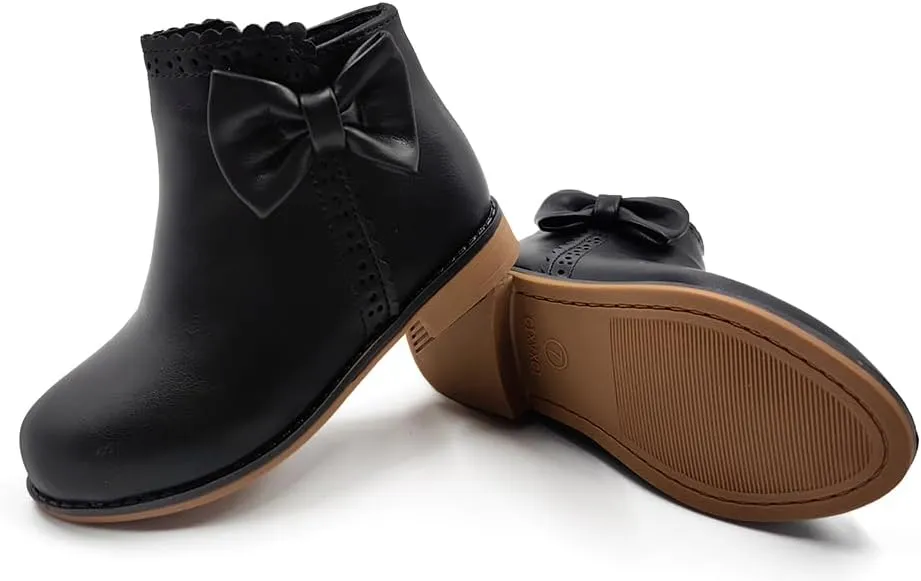 Girls Ankle Boots Fashion Boots for Girls with Zipper Short Suede Booties for Toddler/Little Kids