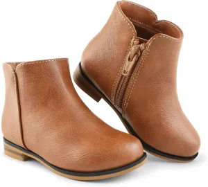 Girls Boots Kids Ankle Boots With Zipper Dress Boot Low Heels Booties for Toddler Little Kids