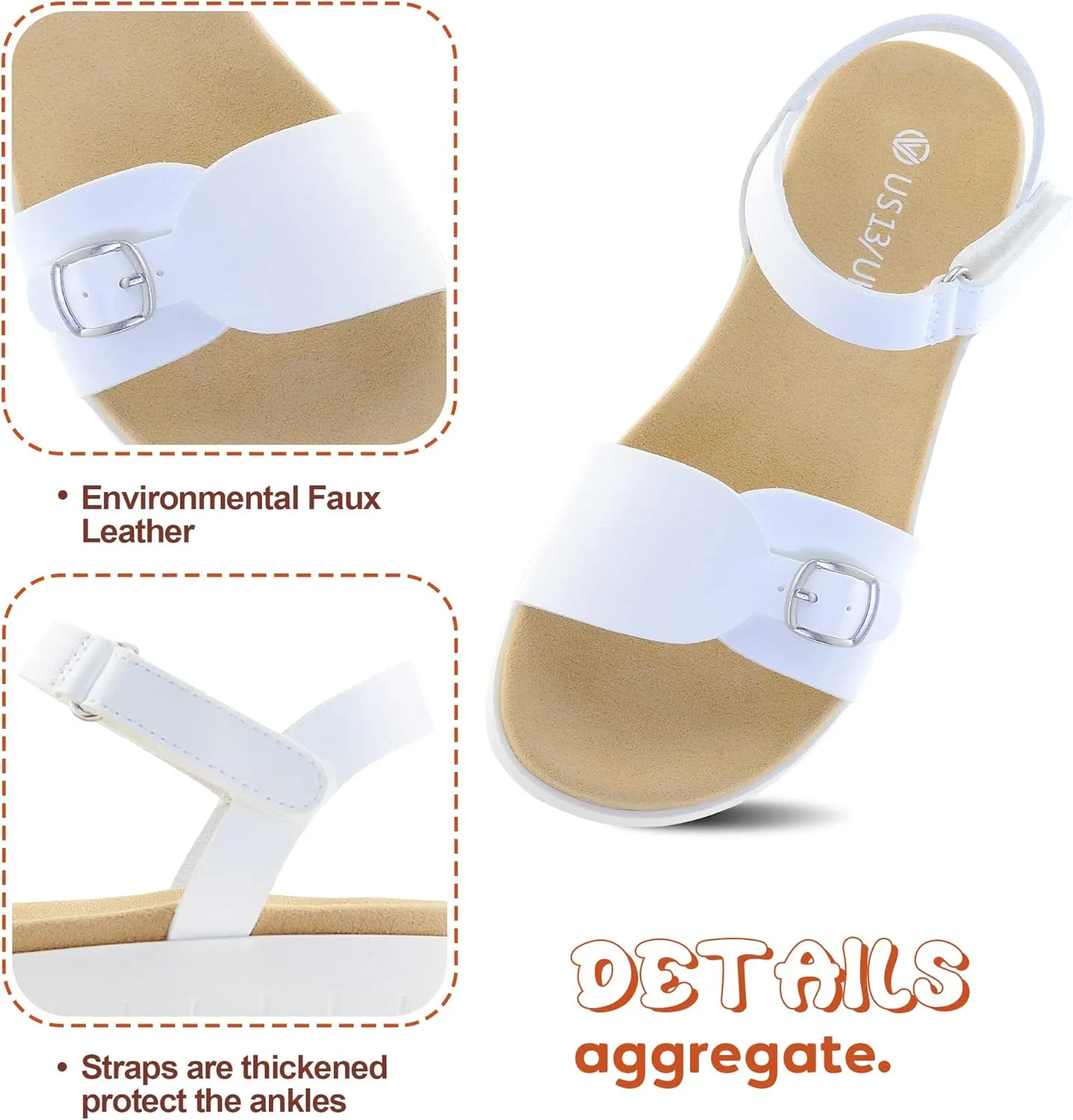 Girls Sandals Kids Strap Flat Sandals Open Toe Summer Casual Shoes Dress Sandals for Girls
