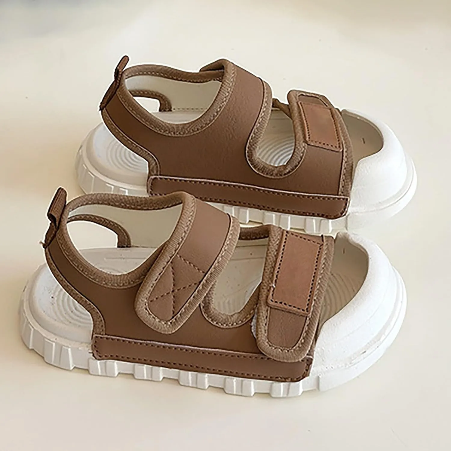 Girls Sandals Non-slip Double Adjustable Straps Lightweight Open Toe Sport Sandals Kids Soft Bottom Water Sneakers