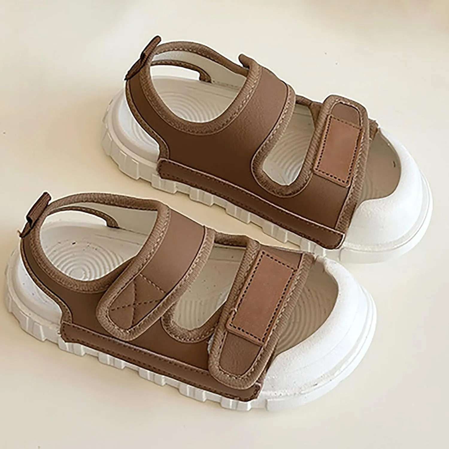 Girls Sandals Non-slip Double Adjustable Straps Lightweight Open Toe Sport Sandals Kids Soft Bottom Water Sneakers