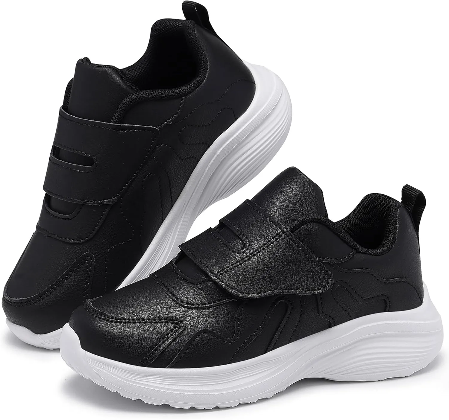 Girls Sneakers Boys Shoes Lightweight Fashion Dual Hook and Loops Kids Running Shoes